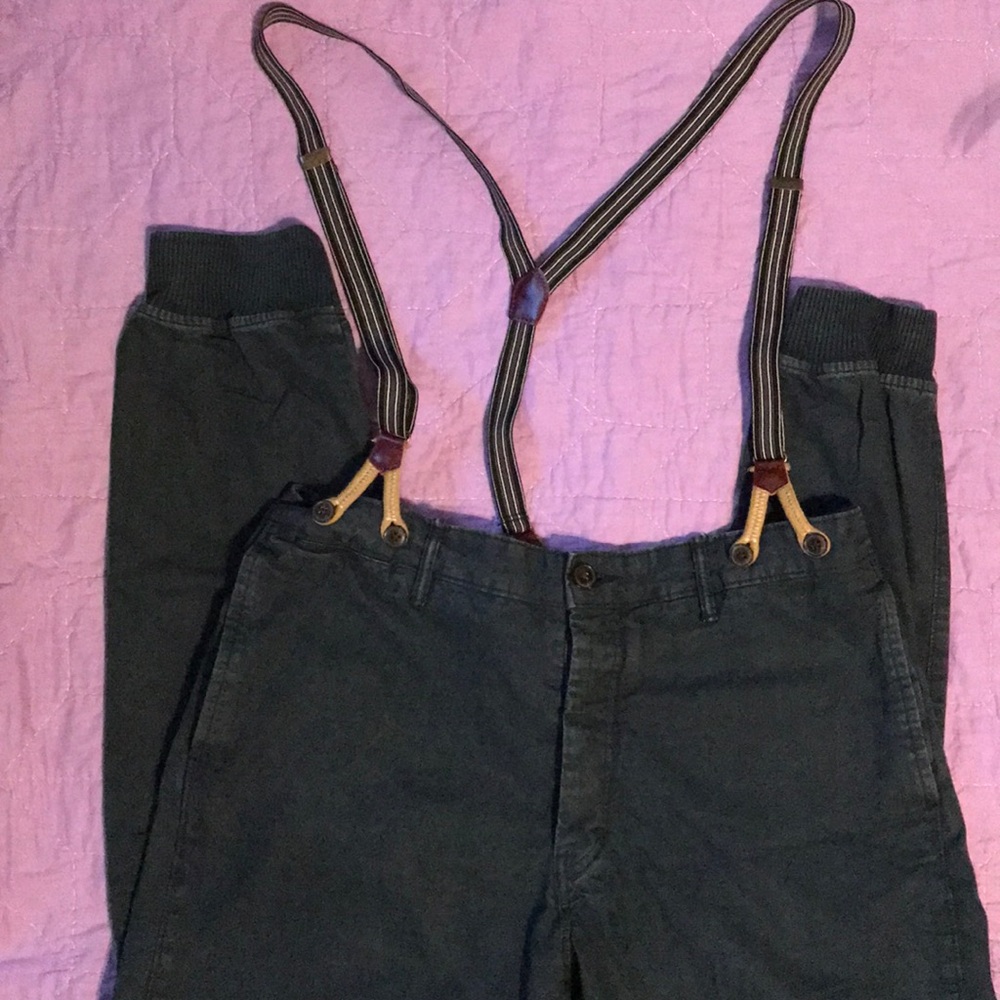 Dark blue suspender pants H&M size 36
